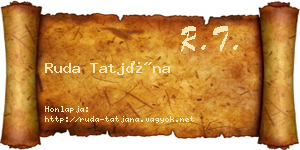 Ruda Tatjána névjegykártya